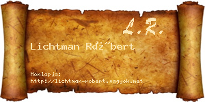 Lichtman Róbert névjegykártya